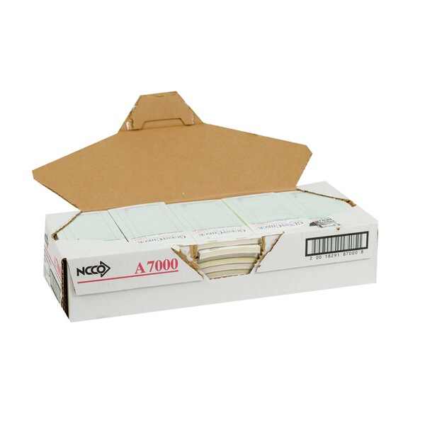 National Checking 3.5"x6.75" 2 Part Carbonless Green Guest Check 50 Checks, PK50 A7000 - main